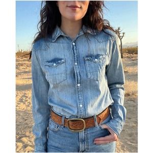All Saints Denim Western Button Down Shirt